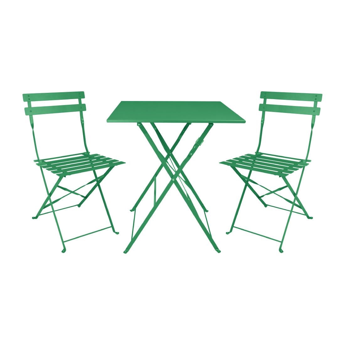 Bolero Perth Pavement Style Square Table Forest Green 600x600mm