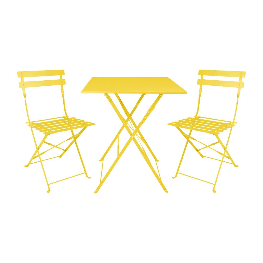 Bolero Perth Pavement Style Square Table Mellow Yellow 600x600mm