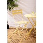 Bolero Perth Pavement Style Folding Chairs Mellow Yellow (2 Pack)