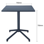 Bolero Porto Folding Table Slate Blue 700x700mm
