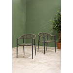 Bolero Eden PE Twist Rattan Outdoor Arm Chair Green (4 Pack)