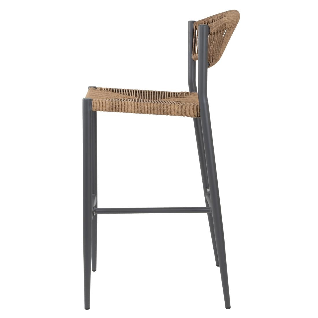 Bolero Eden PE Twist Rattan Outdoor Bar Stools Natural (2 Pack)