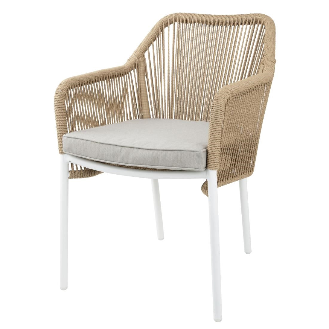 Bolero Bay PE Twist Rattan Outdoor Armchairs Honey (2 Pack)