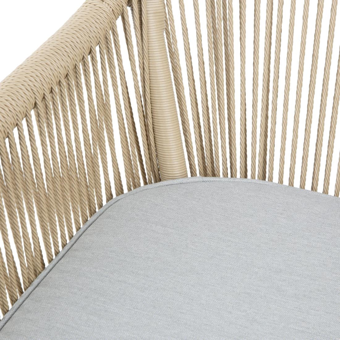 Bolero Bay PE Twist Rattan Outdoor Armchairs Honey (2 Pack)
