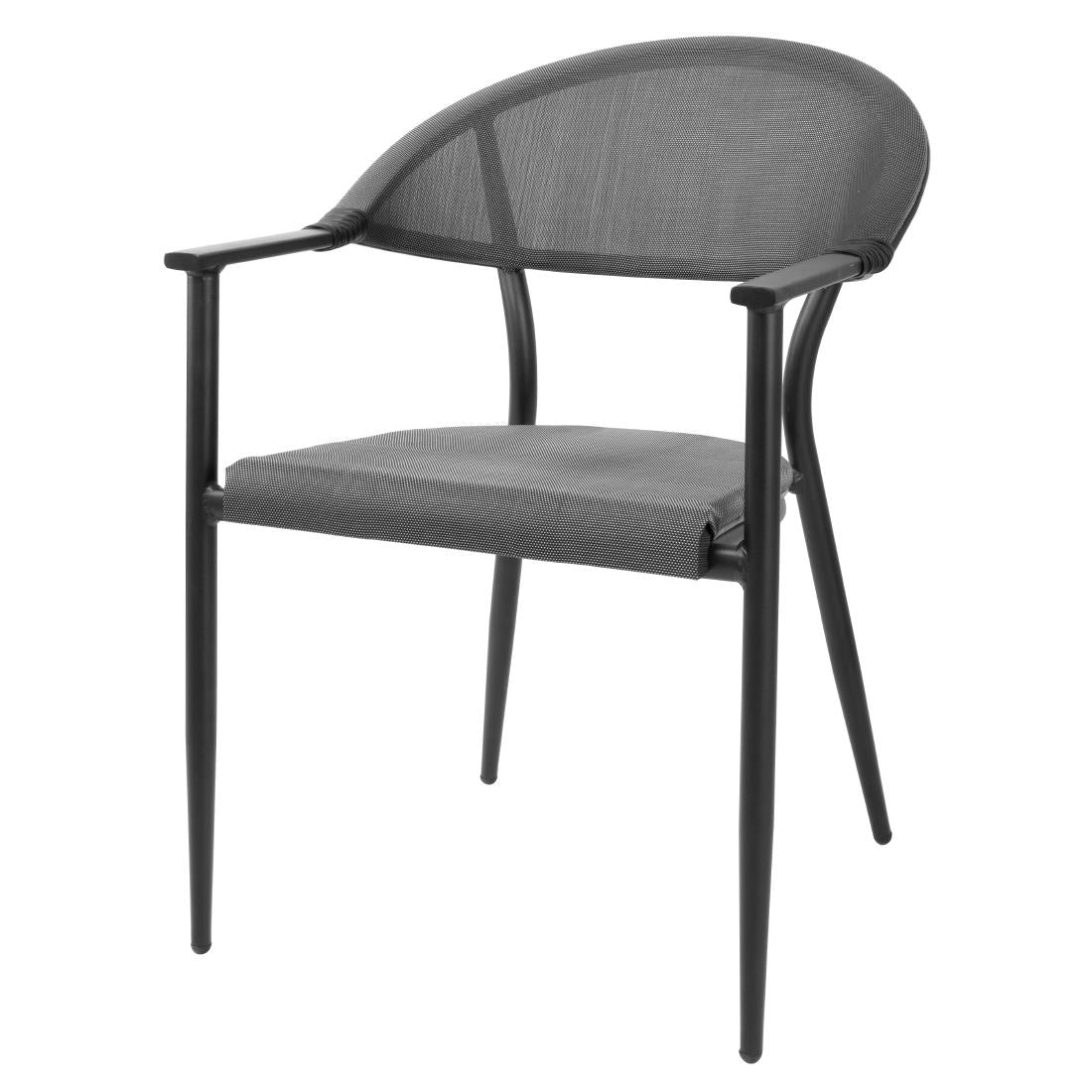 Bolero Santiago Outdoor Armchairs Black (4 Pack)