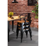 Bolero Bistro Curve Armchairs with Wooden Seats Black (4 Pack)