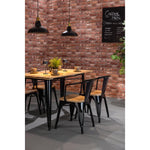 Bolero Bistro Curve Armchairs with Wooden Seats Black (4 Pack)