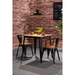 Bolero Bistro Curve Armchairs with Wooden Seats Black (4 Pack)