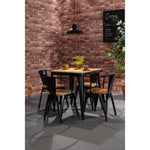 Bolero Bistro Curve Armchairs with Wooden Seats Black (4 Pack)