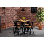 Bolero Bistro Curve Armchairs with Wooden Seats Black (4 Pack)