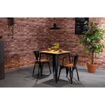 Bolero Bistro Curve Armchairs with Wooden Seats Black (4 Pack)