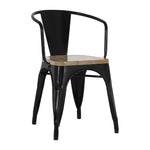 Bolero Bistro Curve Armchairs with Wooden Seats Black (4 Pack)