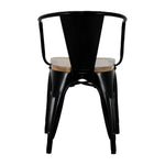 Bolero Bistro Curve Armchairs with Wooden Seats Black (4 Pack)