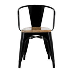 Bolero Bistro Curve Armchairs with Wooden Seats Black (4 Pack)