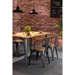 Bolero Bistro Curve Armchairs with Wooden Seats Gunmetal (4 Pack)