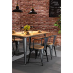 Bolero Bistro Dining Table Mango Wood Top Gunmetal Frame 1450mm