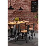 Bolero Bistro Curve Armchairs with Wooden Seats Gunmetal (4 Pack)