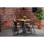 Bolero Bistro Curve Armchairs with Wooden Seats Gunmetal (4 Pack)