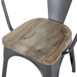 Bolero Bistro Curve Armchairs with Wooden Seats Gunmetal (4 Pack)
