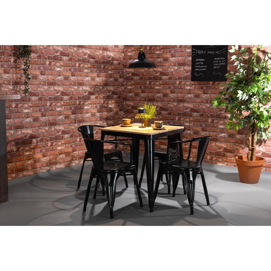 Bolero Bistro Curve Armchairs Black (4 Pack)