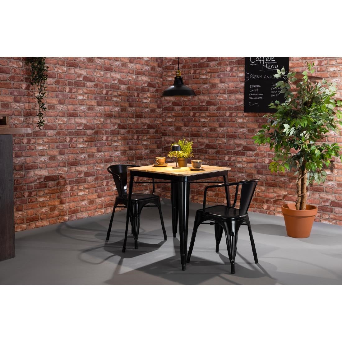 Bolero Bistro Curve Armchairs Black (4 Pack)