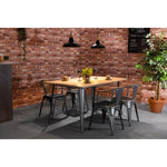 Bolero Bistro Dining Table Mango Wood Top Gunmetal Frame 1450mm