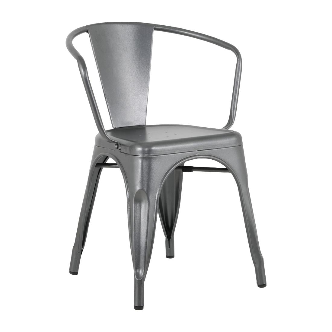 Bolero Bistro Curve Armchairs Gunmetal (4 Pack)