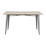 Bolero Bistro Dining Table Mango Wood Top Gunmetal Frame 1450mm
