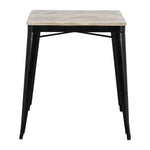 Bolero Bistro Dining Table Slatted Mango Wood Top Black Frame 650mm