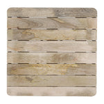Bolero Bistro Dining Table Slatted Mango Wood Top Black Frame 650mm