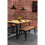 Bolero Bistro Indoor Bench Mango Wood & Black Frame 1000mm (2 Pack)
