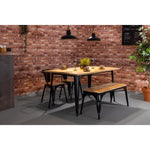 Bolero Bistro Indoor Bench Mango Wood & Black Frame 1000mm (2 Pack)