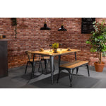 Bolero Bistro Dining Table Mango Wood Top Gunmetal Frame 1450mm