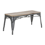 Bolero Bistro Indoor Bench Mango Wood & Gunmetal Frame 1000mm (2 Pack)