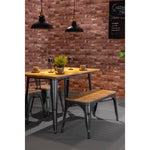 Bolero Bistro Indoor Bench Slatted Mango Wood & Gunmetal Frame 850mm (2 Pack)