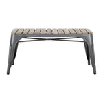 Bolero Bistro Indoor Bench Slatted Mango Wood & Gunmetal Frame 850mm (2 Pack)