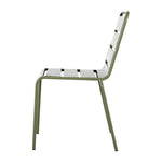 Bolero Amalfi Slatted Steel Side Chairs Olive Green (4 Pack)