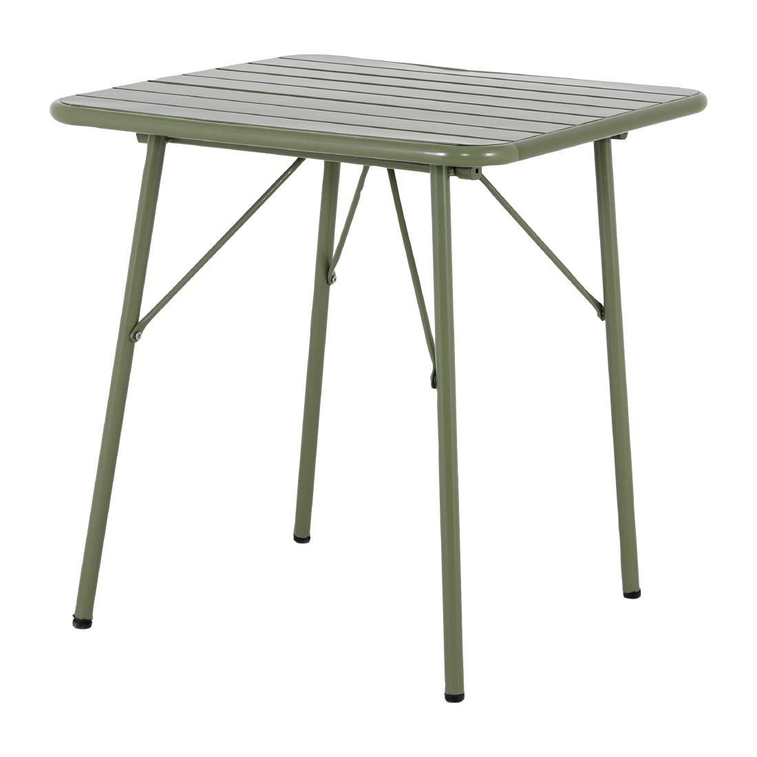 Bolero Amalfi Square Slatted Folding Table Olive Green 700x700mm