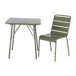 Bolero Amalfi Square Slatted Folding Table Olive Green 700x700mm