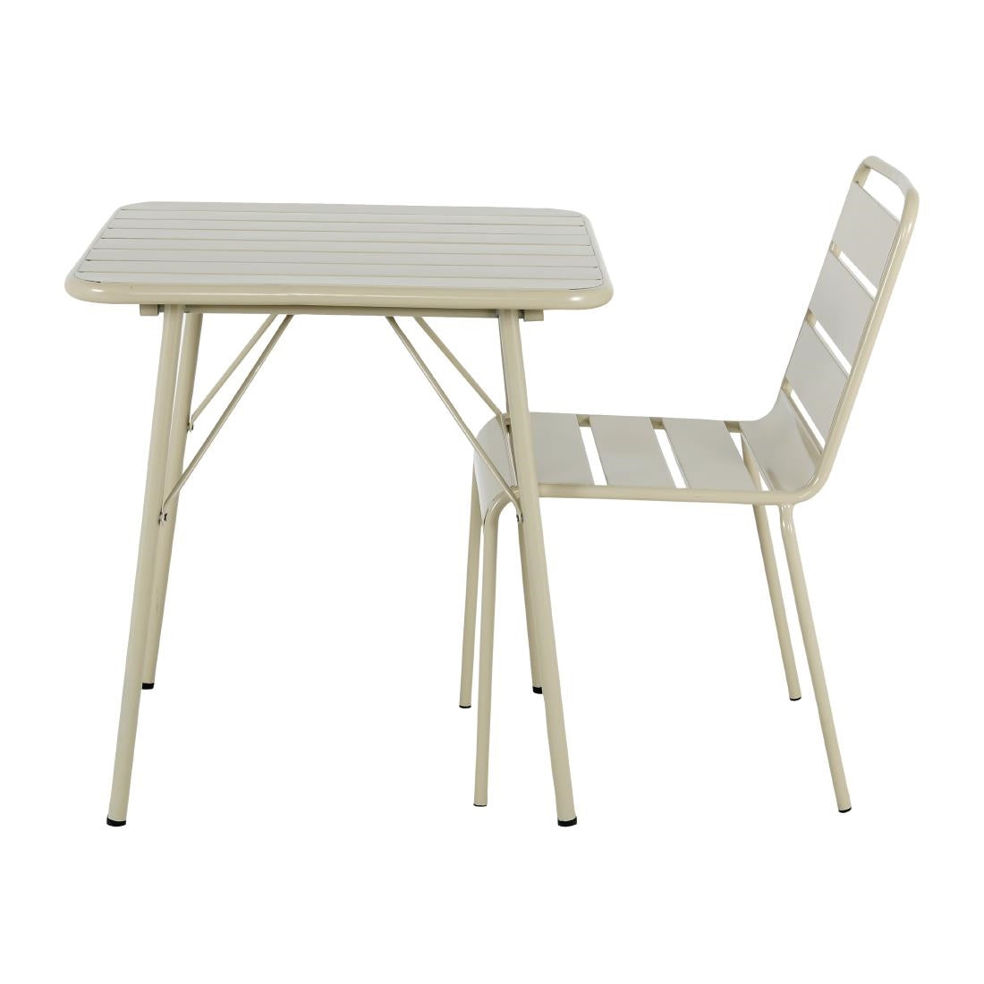 Bolero Amalfi Square Slatted Folding Table Taupe 700x700mm