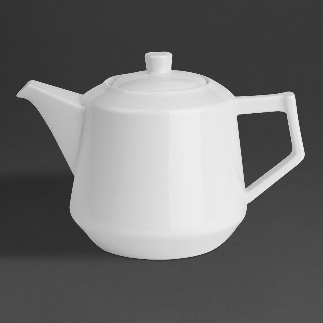 Olympia Whiteware Deco Teapots 820ml (2 Pack)