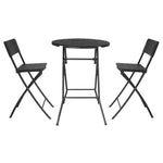 Bolero Folding Bar Chairs Black Wood-Effect (2 Pack)