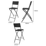 Bolero Folding Bar Chairs Black Wood-Effect (2 Pack)