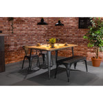 Bolero Bistro Dining Table Mango Wood Top Gunmetal Frame 1450mm