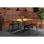 Bolero Bistro Dining Table Mango Wood Top Gunmetal Frame 1450mm