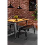 Bolero Bistro Dining Table Mango Wood Top Gunmetal Frame 1450mm