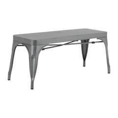 Bolero Bistro Metal Benches Gunmetal 1000mm (2 Pack)