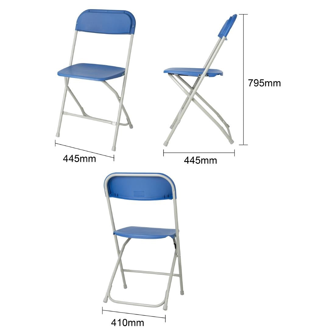 Bolero Folding Polypropylene Chairs Blue (10 Pack)