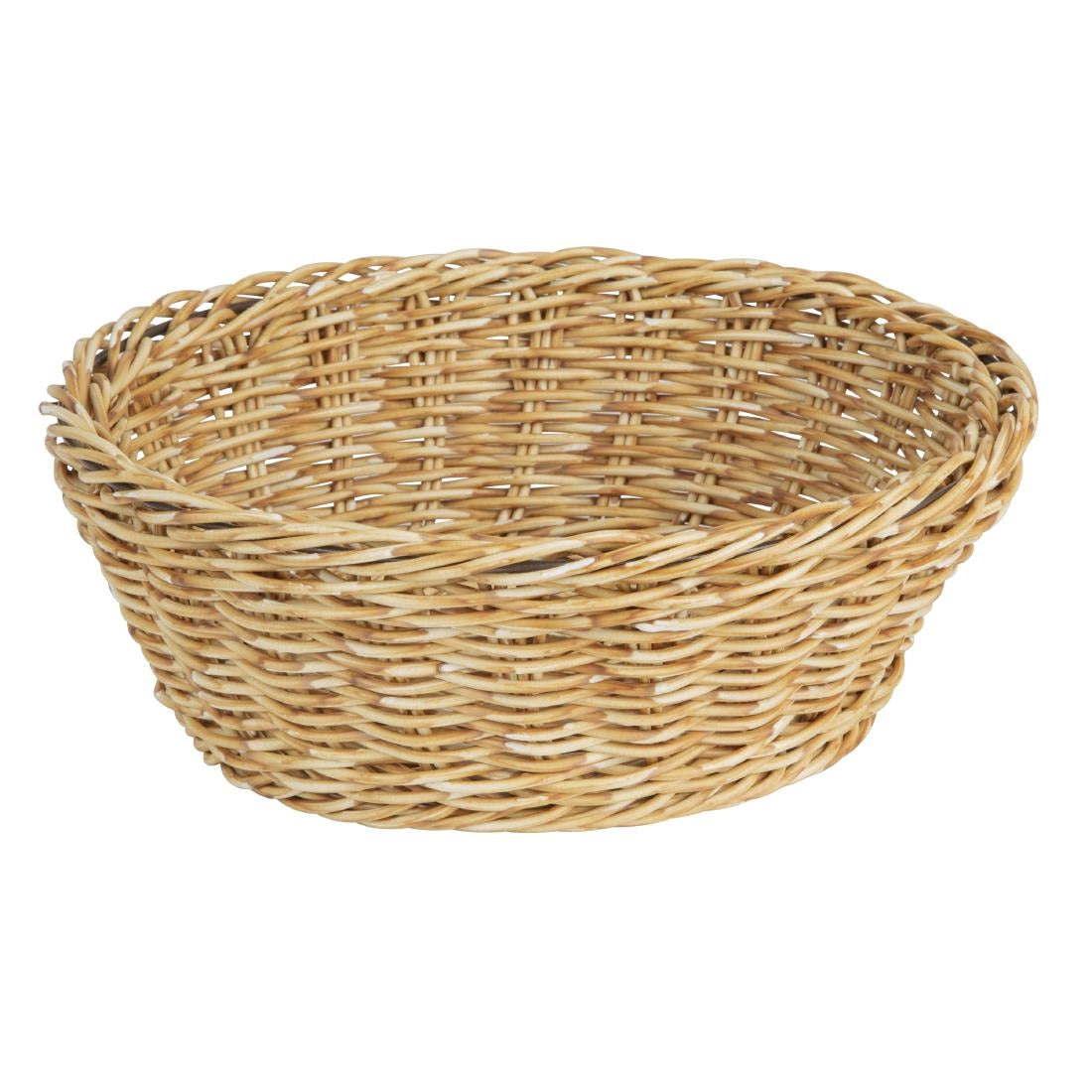 Olympia Polywicker Round Basket Light Brown 220mm