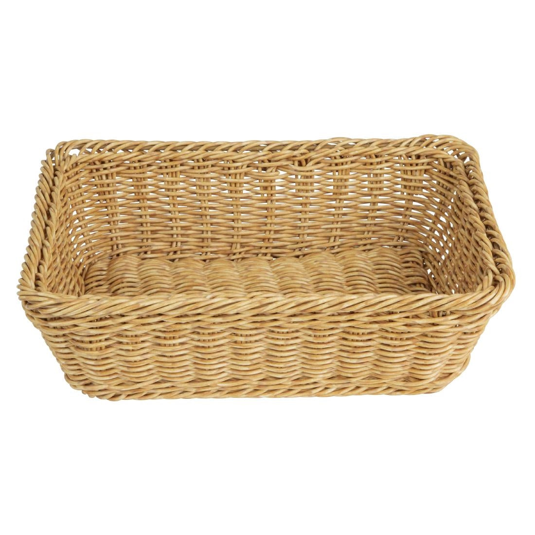 Olympia Polywicker Rectangular Basket Light Brown 300x230mm